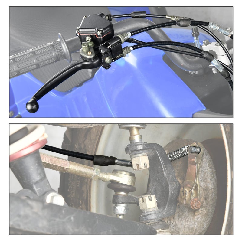 RUTU ATV Thumb Throttle & Brake Cable Kit - Full Metal Speed Governer with Brake Lever - Speed Limiter for 50cc, 90cc,150cc,250cc ATV, Quad Bike, Go Kart with Front Drum Brakes - for 7/8"" 22mm Handle - Image 3